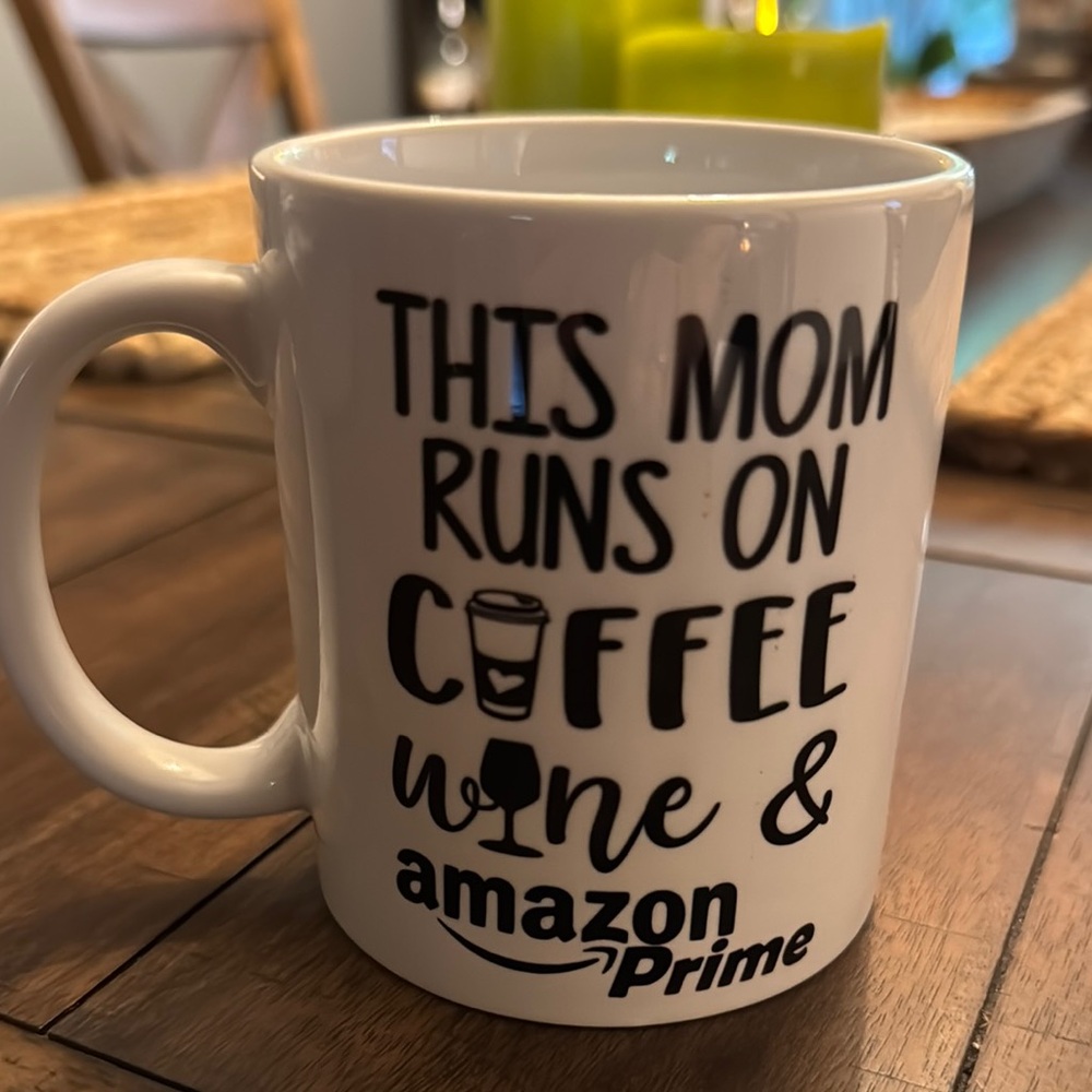 Mom Coffee Mug - Wine & Amazon Prime
